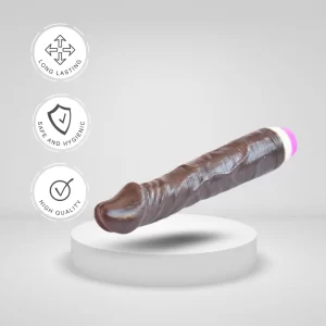 7inch Long Vibrating Black Color Dildo For Women