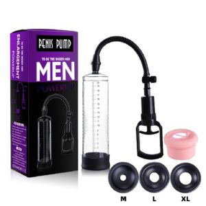 Manual Large Pull Rod Hydrotherapy Vacuum Cup Suitable For Male Penis Lifting, Penis Pump Medical-Grade PVC and ABS, 220mm Cylinder, Silicone Base, Skin Safe