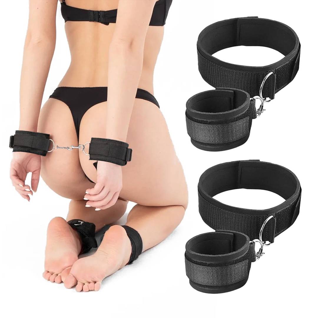 BDSM Bondage Handcuffs Ankle Cuffs Sex Restraints Kit Sex Toys for Adult Couple