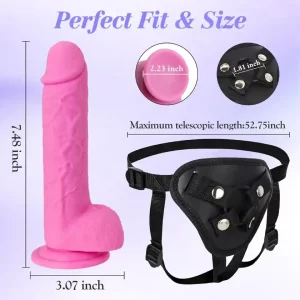 Realistic Silicone Strap On Dildo with Adjustable Harness